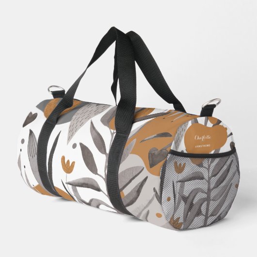 Boho Chic Bloral Ihr Name Zitat Duffle Bag (Rechte Ecke)