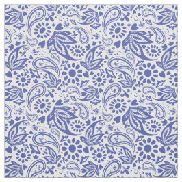 Boho chic Blue White Paisley und Blume Muster Stoff