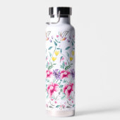 Boho Chic Blume & Butterfliegen Mit Monogramm Trinkflasche (Rechts)
