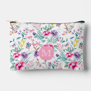Boho Chic Blume & Butterfliegen Mit Monogramm Zubehörtasche