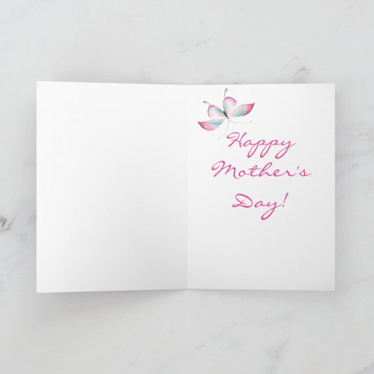 Boho Chic Blume & Butterfliegen | Muttertag Karte (Innenseite)