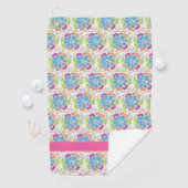 Boho Chic Blume Ladys Personalisiert Golfhandtuch (Insitu)