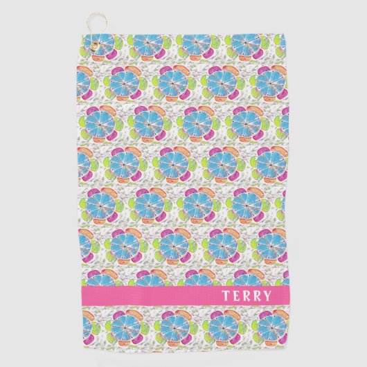 Boho Chic Blume Ladys Personalisiert Golfhandtuch (Vorderseite)