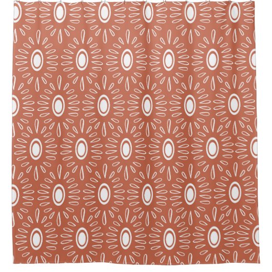 Boho Chic Blume: Modernes Nahtloses Design Duschvorhang (Vorderseite)