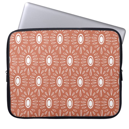 Boho Chic Blume: Modernes Nahtloses Design Laptopschutzhülle (Vorderseite)