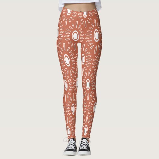 Boho Chic Blume: Modernes Nahtloses Design Leggings (Vorderseite)