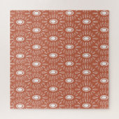 Boho Chic Blume: Modernes Nahtloses Design Puzzle (Horizontal)