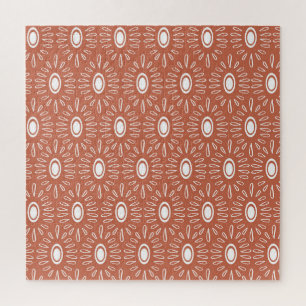 Boho Chic Blume: Modernes Nahtloses Design Puzzle