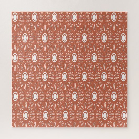 Boho Chic Blume: Modernes Nahtloses Design Puzzle (Vertikal)