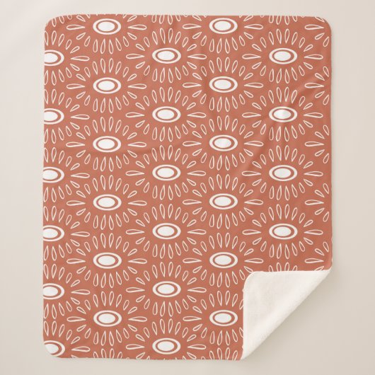 Boho Chic Blume: Modernes Nahtloses Design Sherpadecke (Vorderseite)