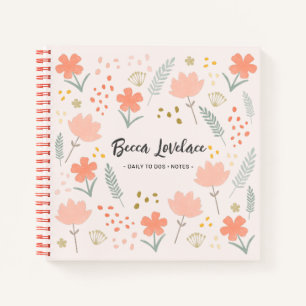 Boho Chic-Blume täglich zum Dos-Notebook Notizblock