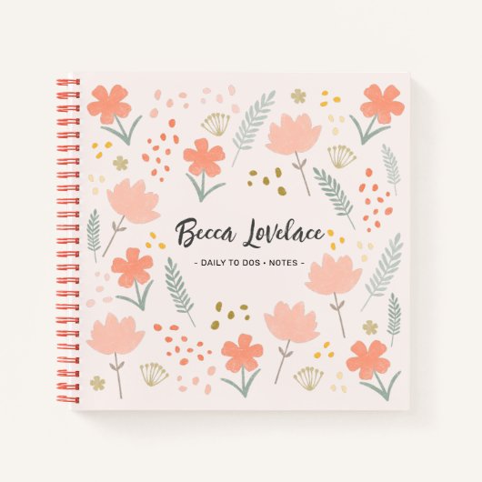 Boho Chic-Blume täglich zum Dos-Notebook Notizblock (Vorderseite)