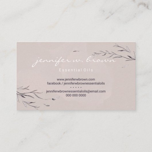 Boho Chic Blume Visitenkarte (Rückseite)