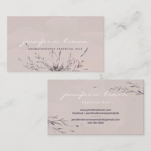 Boho Chic Blume Visitenkarte (Vorne/Hinten)