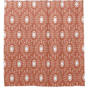 Boho Chic Blumen: modernes nahtloses Design Duschvorhang