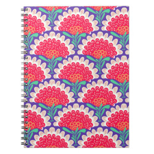 Boho-Chic-Blumen-Vintage-Druck. Notizblock
