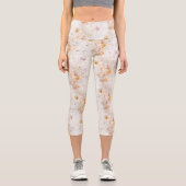 Boho-Chic-Blumen-Wasserfarbe Capri Leggings (Vorderseite)