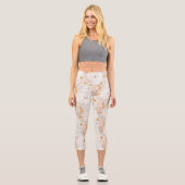 Boho-Chic-Blumen-Wasserfarbe Capri Leggings (Vorderseite)