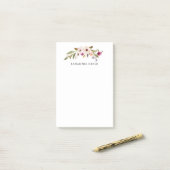 Boho-Chic-Blumenmuster personalisierte Post-it-Not Post-it Klebezettel (Auf Schreibtisch)