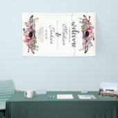 Boho Chic Blush Pink Blues Hochzeit Begrüßung Banner (Messeveranstaltung)
