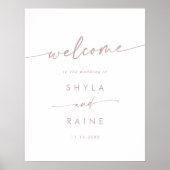 Boho Chic Blush Pink DIY Wedding Begrüßungszeichen Poster (Vorne)