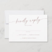 Boho Chic Blush Pink Einfache Hochzeit RSVP Karte (Vorderseite)