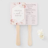 Boho Chic Blush Pink Floral Wedding Programm Fächer (Vorne und Hinten)