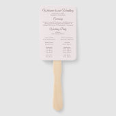 Boho Chic Blush Pink Floral Wedding Programm Fächer (Rückseite)