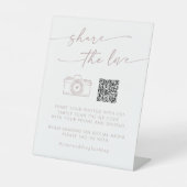 Boho Chic Blush Pink Gemeinsame Liebe QR Code Sockelschild (Vorderseite)