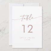 Boho Chic Blush Pink Hochzeit Tischnummern (Rückseite)