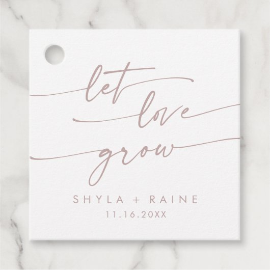 Boho Chic Blush Pink Lassend Liebe Hochzeit Geschenkanhänger (Vorderseite)