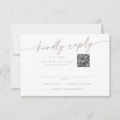 Boho Chic Blush Pink Mail In und QR Code RSVP Karte (Vorderseite)
