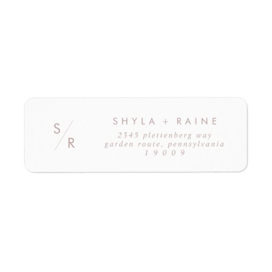 Boho Chic Blush Pink Monogram Address Labels (Vorne)