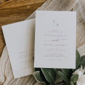 Boho Chic Blush Pink Monogram QR Code Wedding Einladung