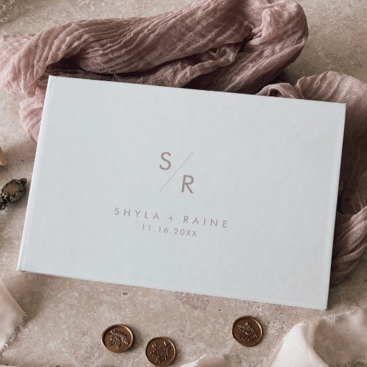 Boho Chic Blush Pink Monogram Wedding Gästebuch