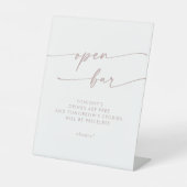 Boho Chic Blush Pink Open Bar Wedding Sockelschild (Vorderseite)