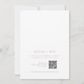 Boho Chic Blush Pink QR Code Französische Hochzeit Einladung (Rückseite)