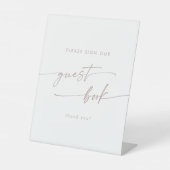 Boho Chic Blush Pink Wedding Guest Book Sockelschild (Vorderseite)