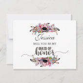 Boho Chic Blush Pink werden Sie meine Trauzeugin s Einladung (Vorderseite)