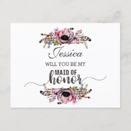 Boho Chic Blush Pink werden Sie meine Trauzeugin s Einladung