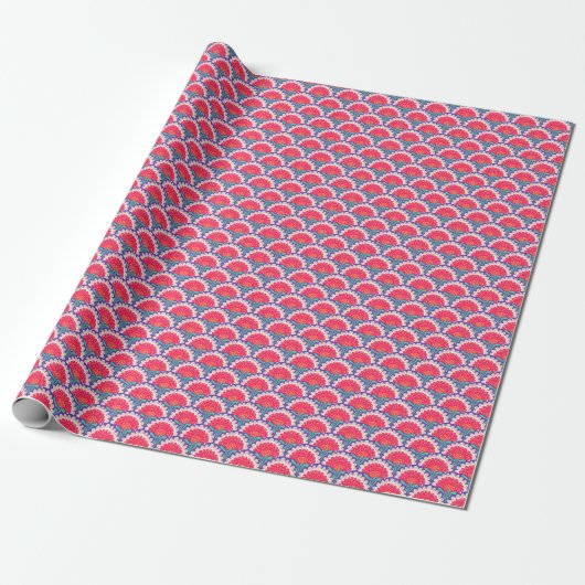Boho Chic Blütendruck Vintag. Geschenkpapier (Ungerollt)