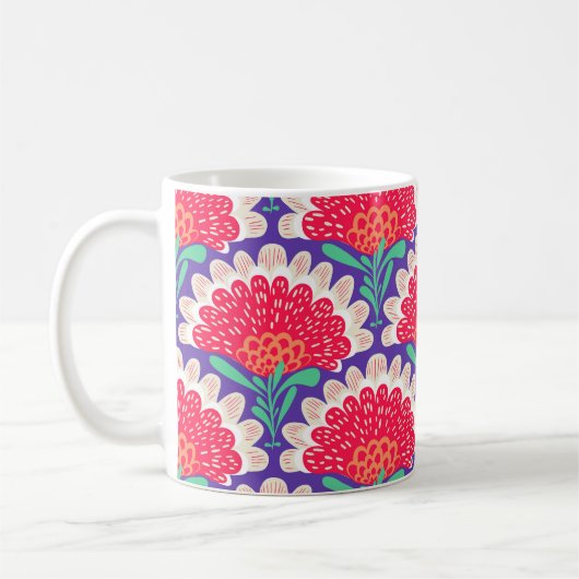Boho Chic Blütendruck Vintag. Kaffeetasse (Links)