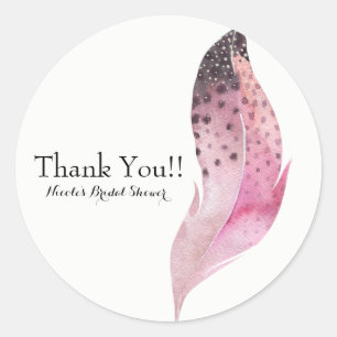 Boho-Chic-Bohemian-Feder individuell personalisier Runder Aufkleber