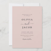 Boho Chic Bohemisch Blush Pink Calligrafy Wedding Einladung (Vorderseite)
