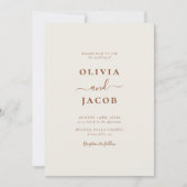 Boho Chic Bohemisch Cream Script Wedding Einladung (Vorderseite)
