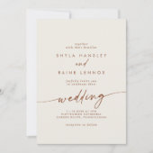 Boho Chic Bohemisch Cream Wedding Einladung (Vorderseite)
