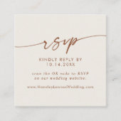 Boho Chic Bohemisch Cream Wedding QR Code UAWG Begleitkarte (Vorderseite)