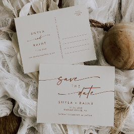 Boho Chic Bohemisch Cream Wedding Save the Date Einladungspostkarte