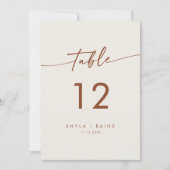 Boho Chic Bohemisch Cream Wedding Tischnummern (Vorderseite)