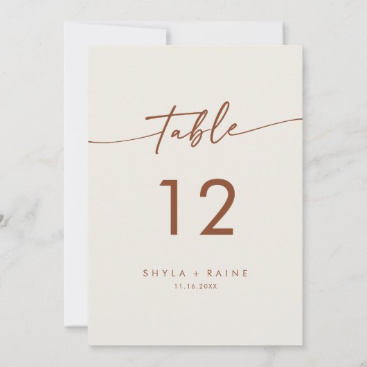 Boho Chic Bohemisch Cream Wedding Tischnummern (Rückseite)